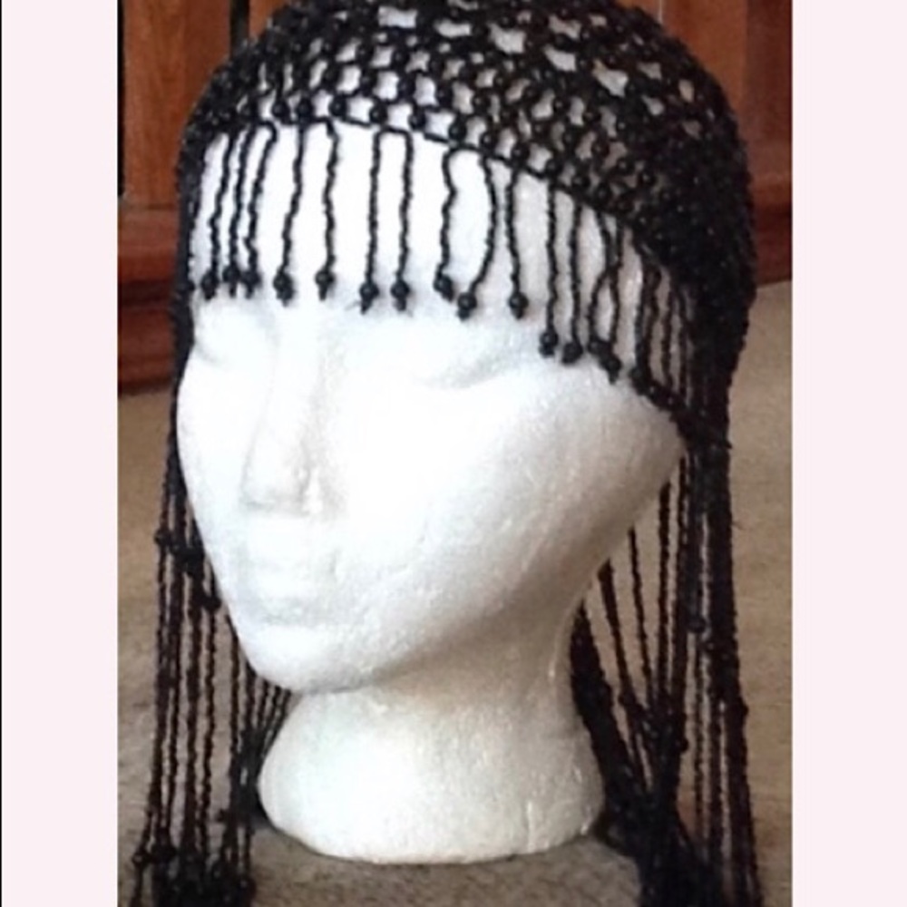 Black beaded hair piece